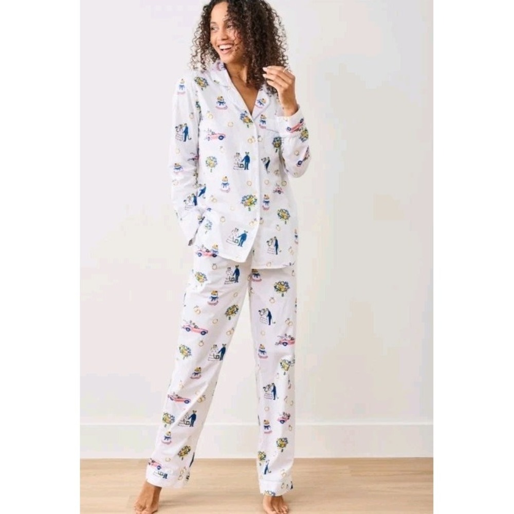 Print Fresh Happily Ever After Pajama Set Pants Shirt Women's XL Wedding Bride